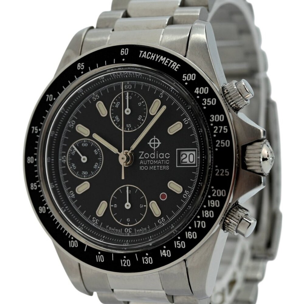 Zodiac 40mm Men's Red Dot Chronograph Valjoux 7750 Automatic Watch